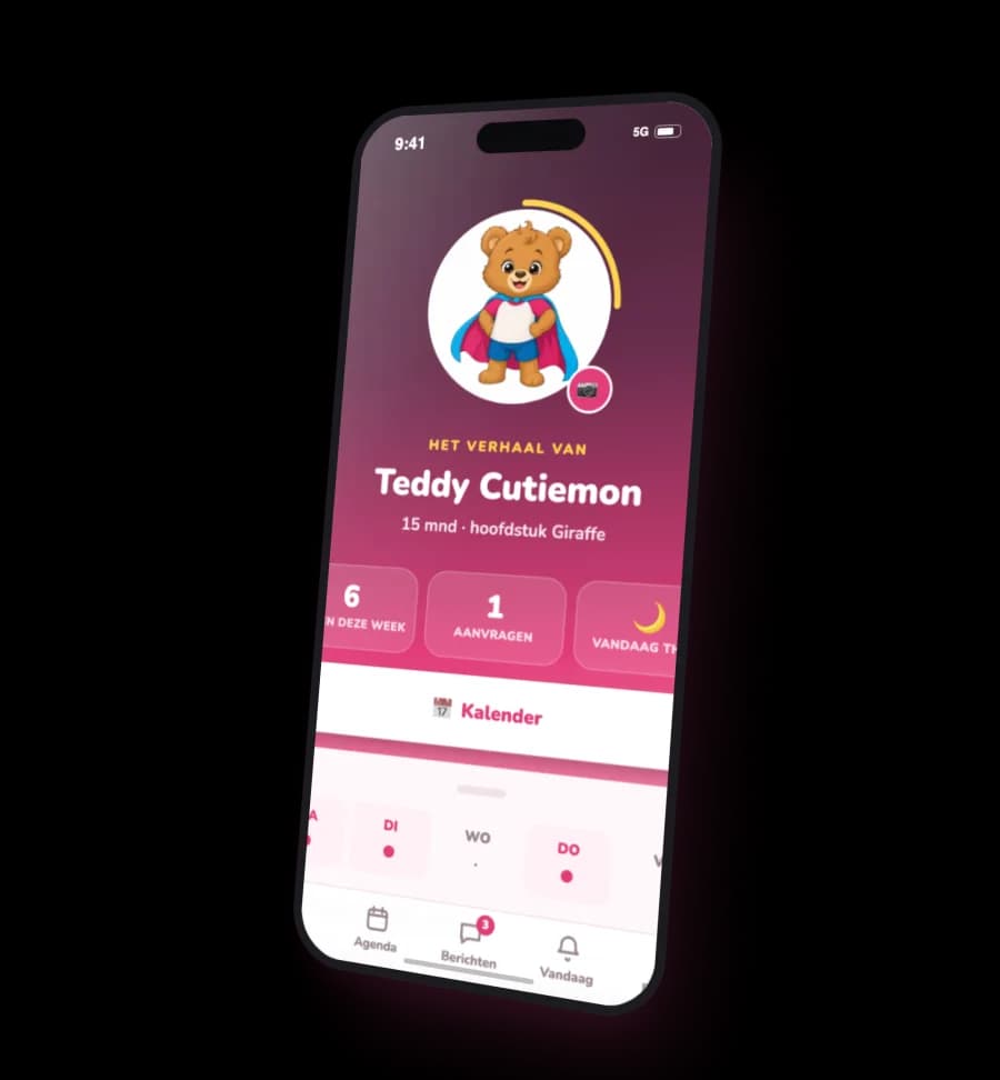 Nest app kindprofiel scherm op een telefoon