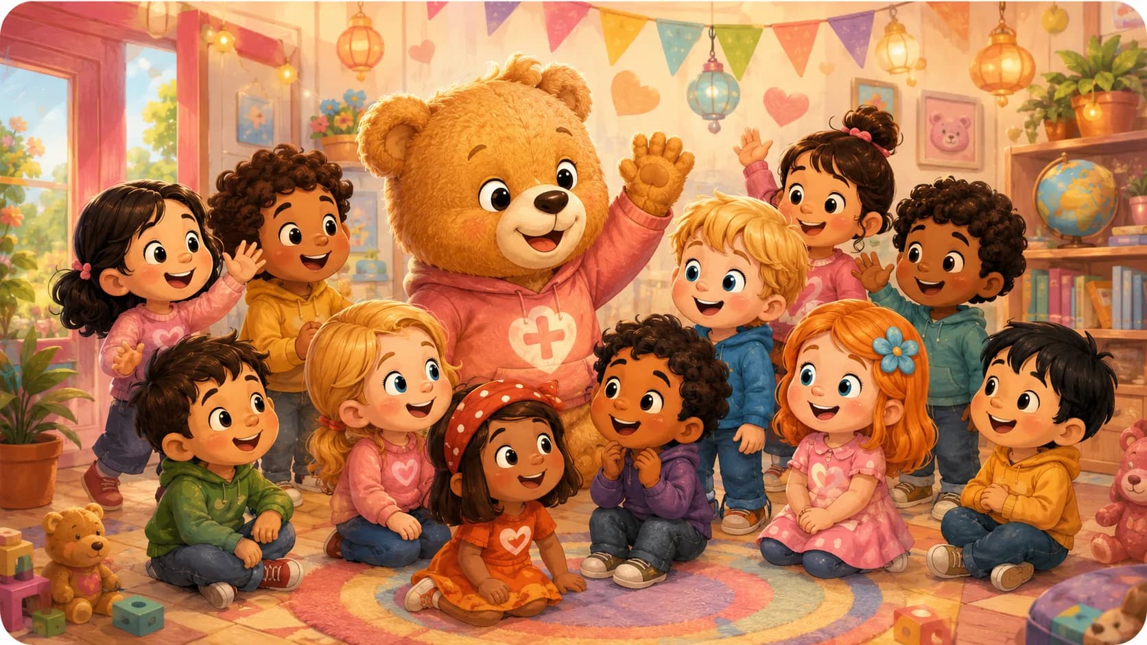 Medewerkers van Teddy Kids samen in de tuin