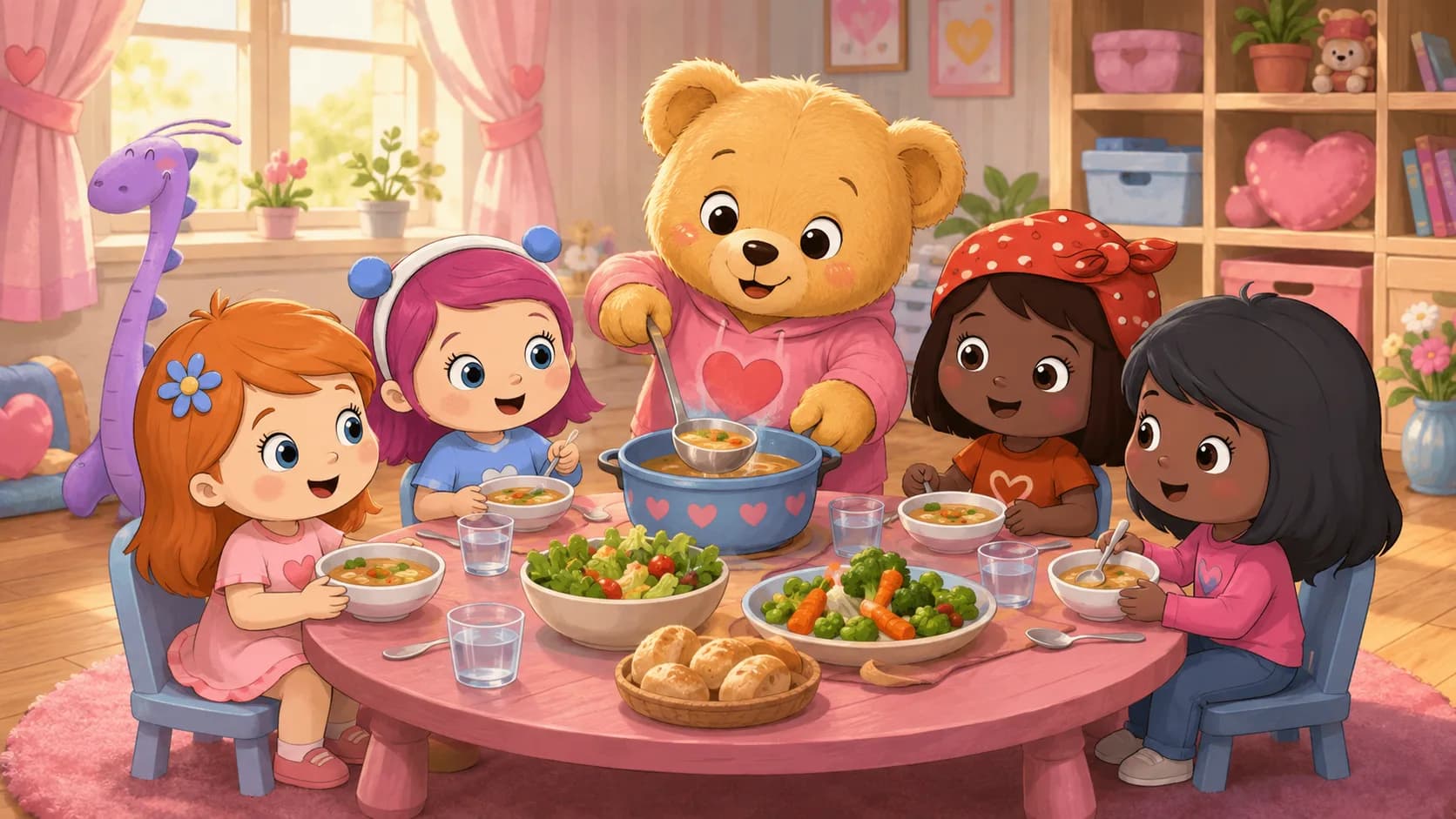 Medewerkers van Teddy Kids samen in de tuin